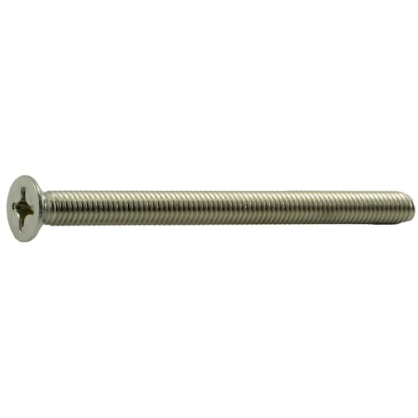 Midwest Fastener M6-1.00 x 80 mm Phillips Flat Machine Screw, Plain Stainless Steel, 4 PK 34777 - main